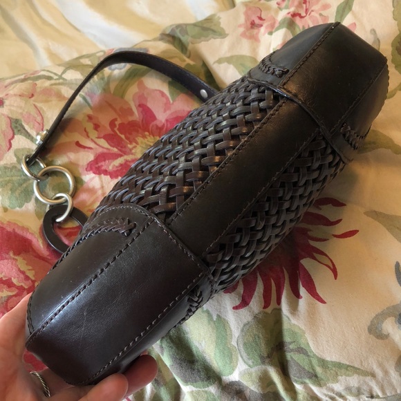 MAXX NEW YORK Classic Woven Brown Leather Shoulder Bag Hardware Stap $129 NEW - Picture 13 of 14